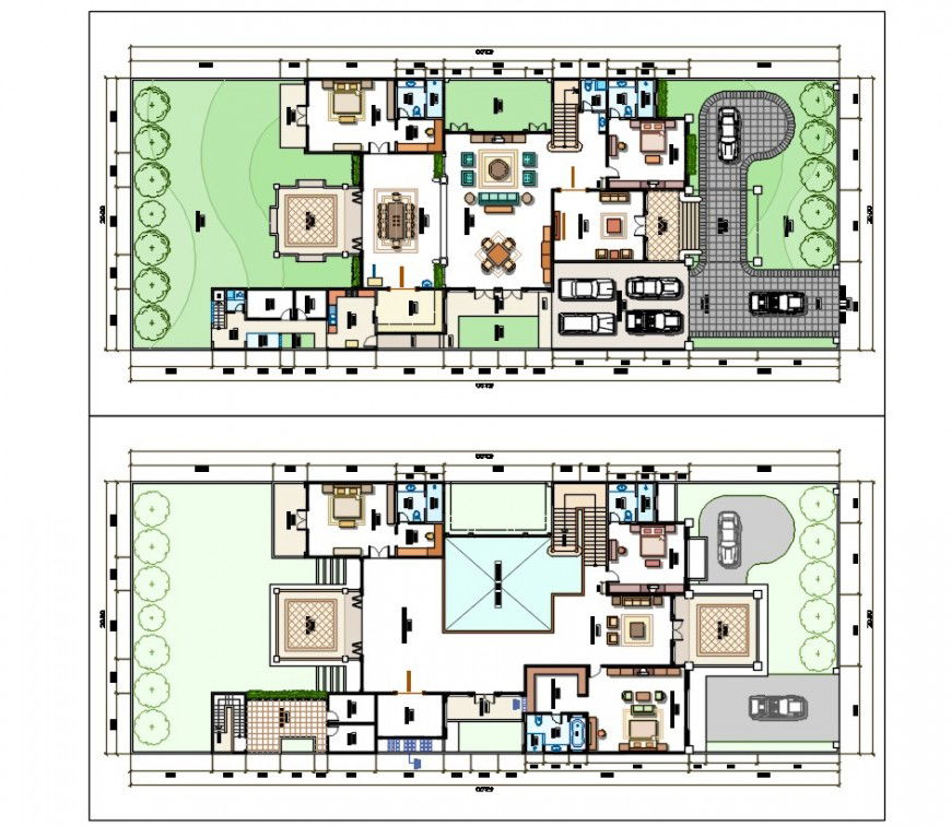architecture villa layout plan cad file