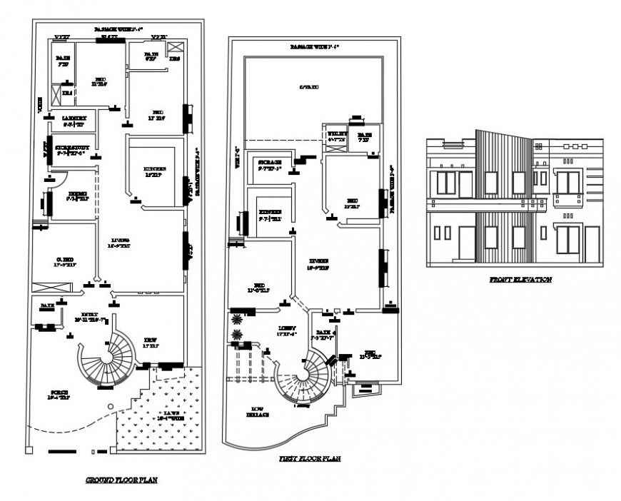 architecture villa layout plan with elevation design