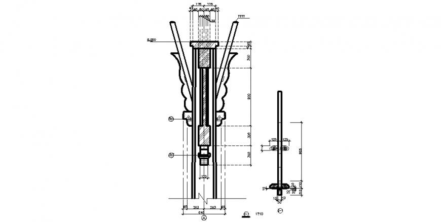 Archway column elevation dwg file