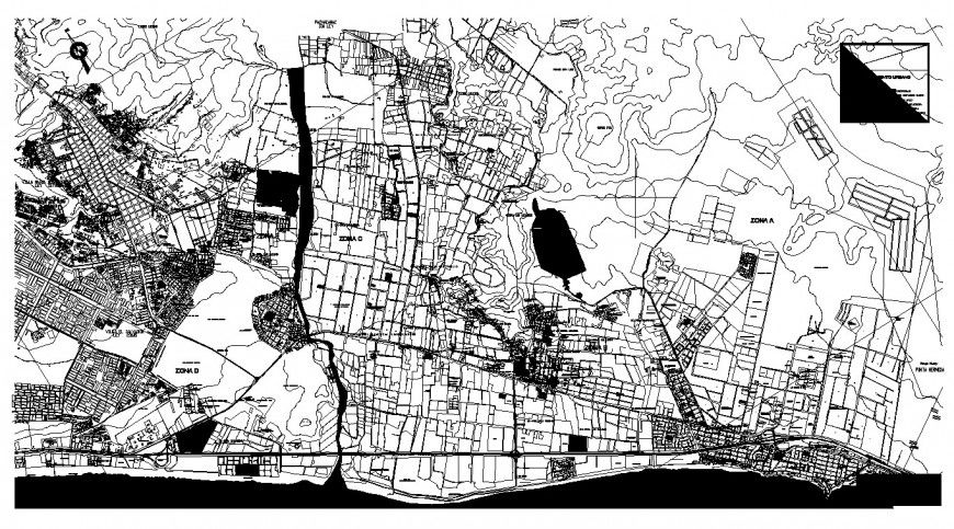 Area contour mapping detail CAD block layout file in dwg format