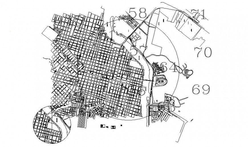Area detailing drawings 2d view including landscaping details in AutoCAD