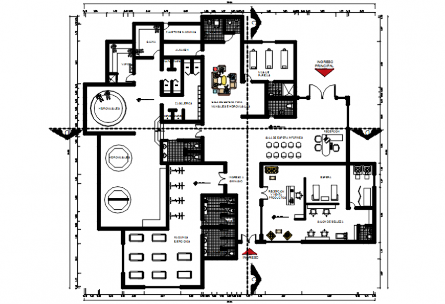 Area office architecture layout plan with furniture cad drawing details dwg file