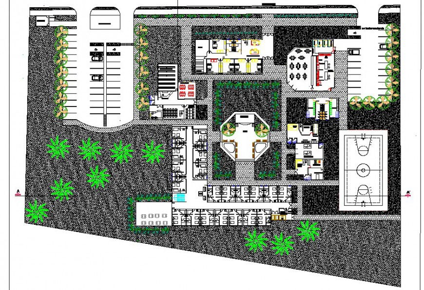 Area plan detail 2d view CAD block layout file in dwg format
