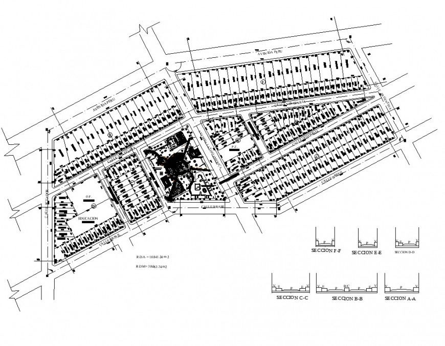Area planning detail 2d view CAD block layout file in autocad format