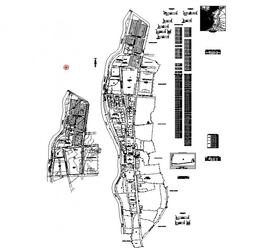 Area planning detail 2d view CAD block layout file in dwg format