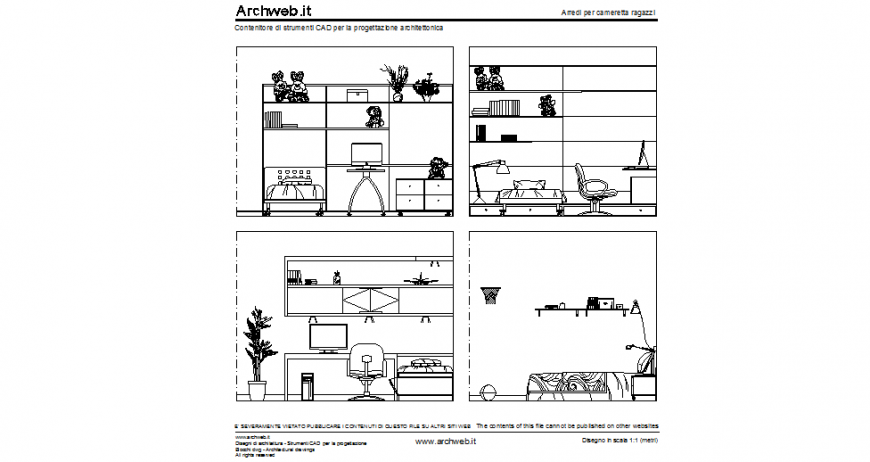 Arm chair Auto Cad blocks with different interior view dwg file