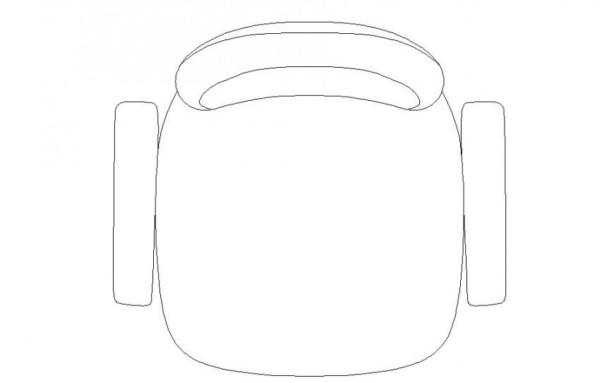 Arm chair top view detail 2d model design dwg file