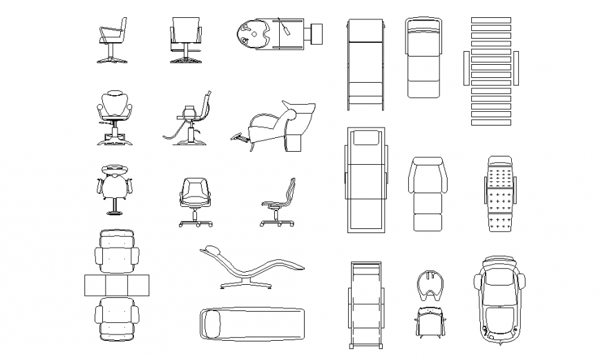 Arm Chairs for Beauty Salon Block Design