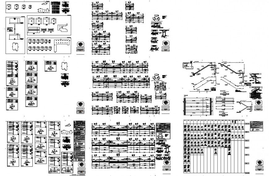 Armored Concrete Staircase and Several Constructive details of culture center dwg file