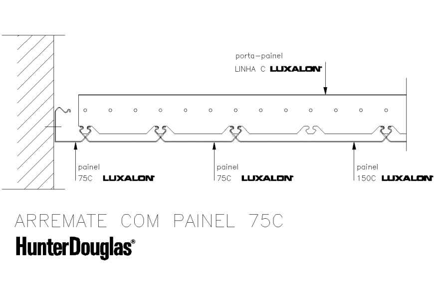 Arremate com panel 75C section autocad file