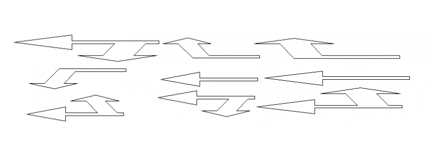 Arrow way for a parking area symbol dwg file