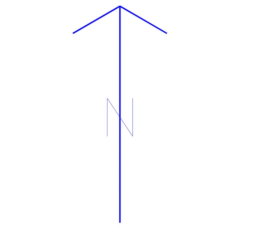 Arrow with north direction view in auto cad file