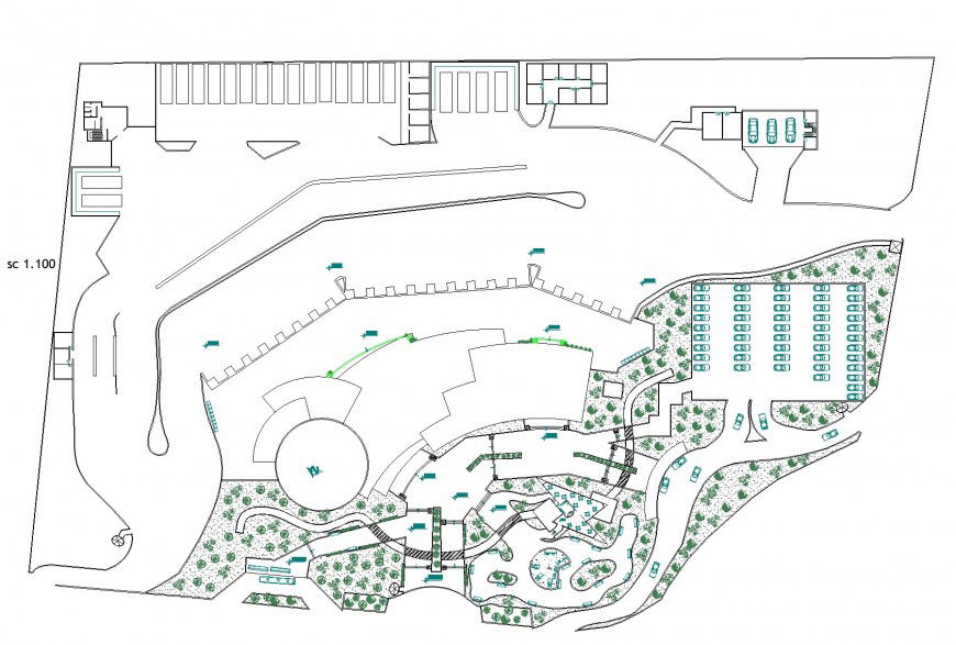 Art gallery commercial building plan layout file