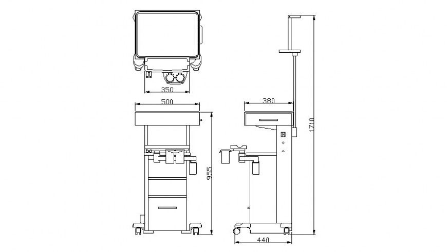 ATM machine plan and section autocad file