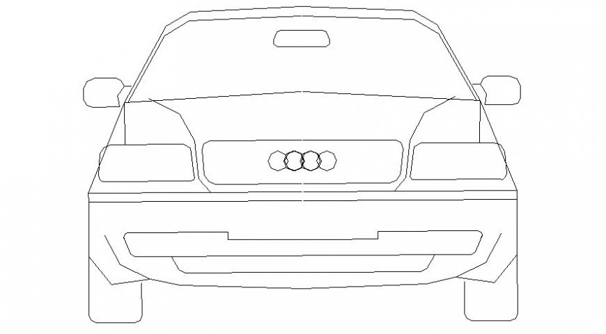 Audi Car 2D Elevation Drawing AutoCAD DWG File for Designers