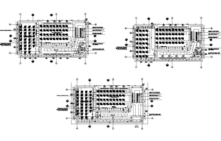 Auditoria commercial building plan autocad file