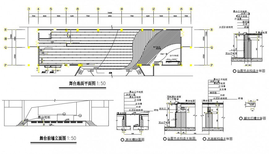 Auditorium floor plan detail dwg file