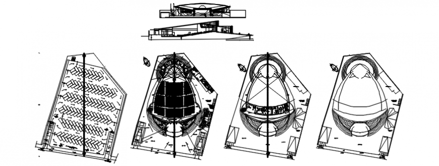 Auditorium plan and elevation in auto cad file