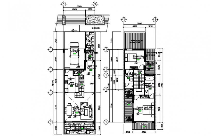 Autocad drawing file of a residential house floor plans