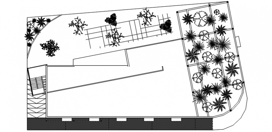Autocad drawing file of terrace plan of an hotel