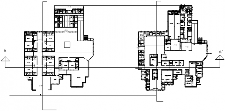 Autocad drawing of an hospital floor plans