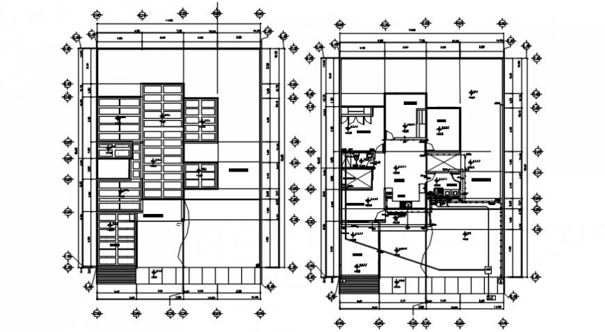 Autocad drawing of a residential house floor plans