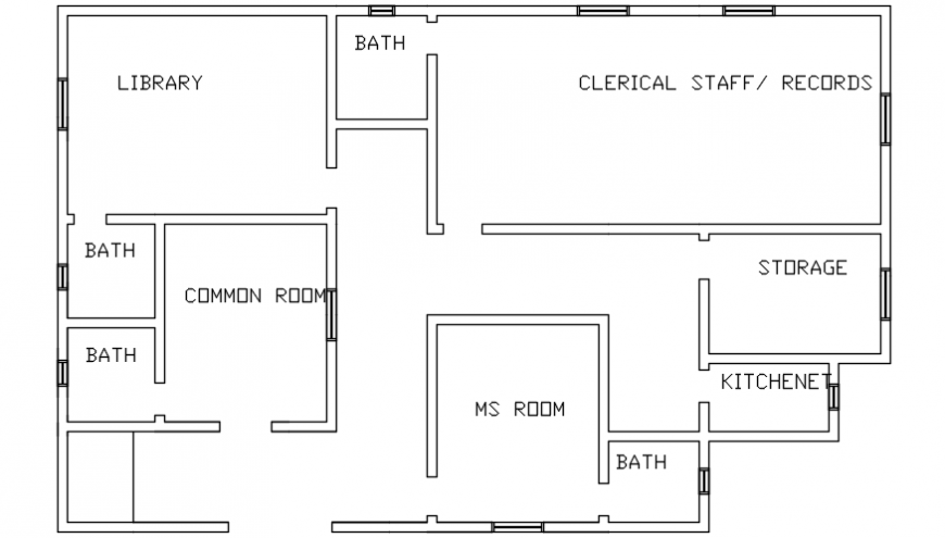 Autocad drawing of administration office of a hospital