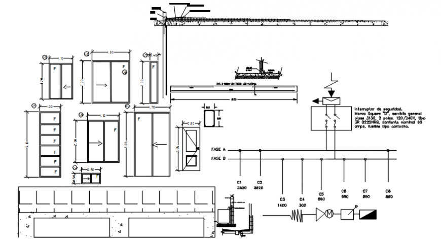 Autocad drawing of door window schedules of a residential house