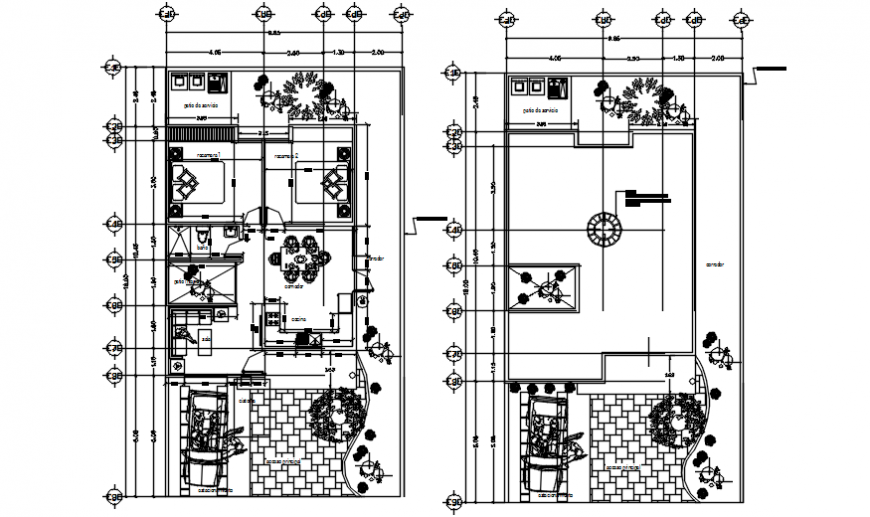 Autocad drawing of floor plans of a residential house