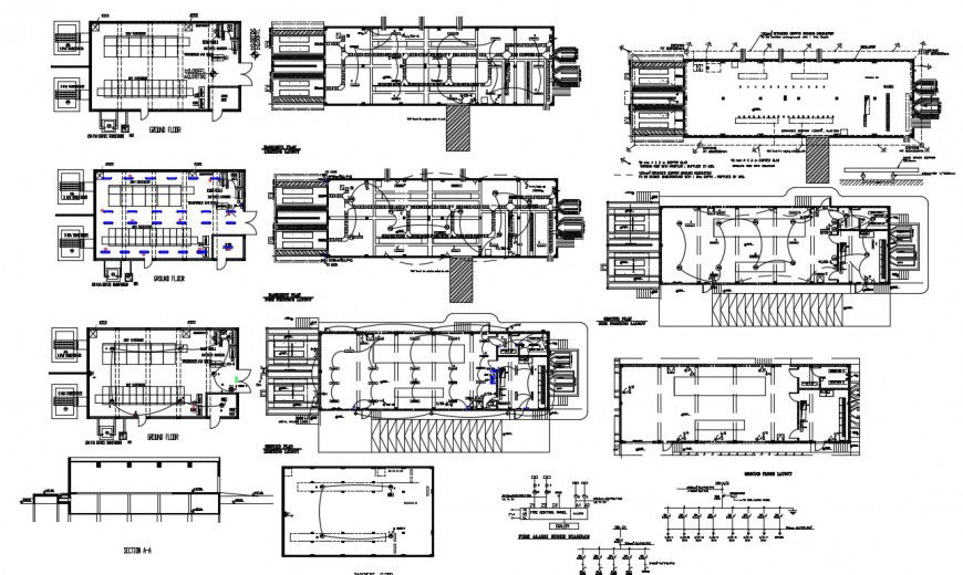 Autocad drawing of ground floor electric layout plan