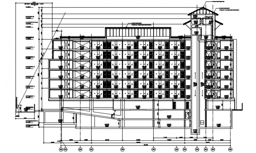 Autocad drawing of hotel section