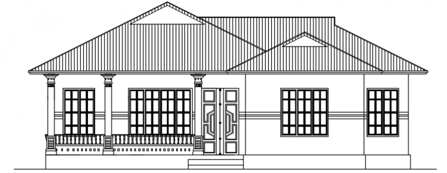 Autocad drawing of house elevation