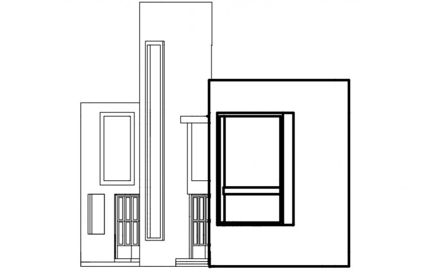 Autocad drawing of organic house elevation