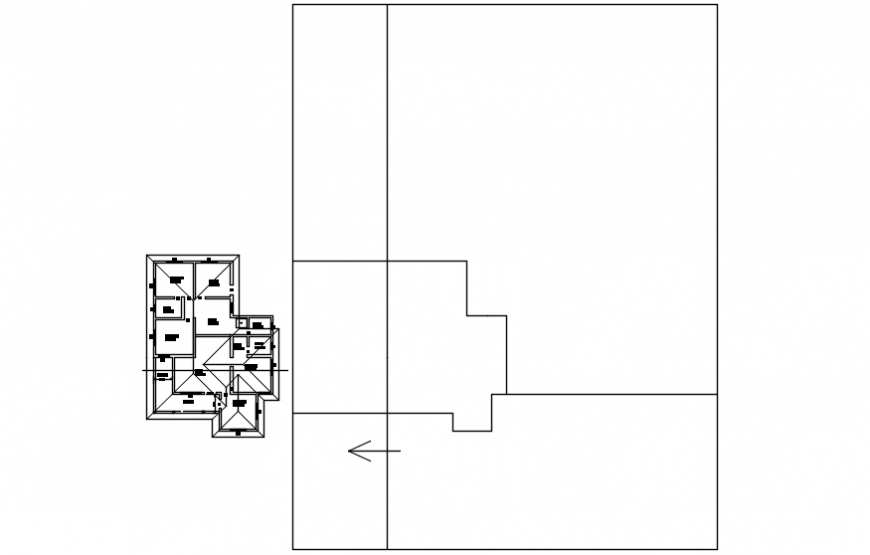 Autocad drawing of roof layout plan of a residential block
