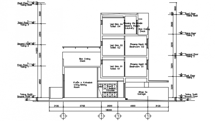 Autocad drawing of section of a residential house