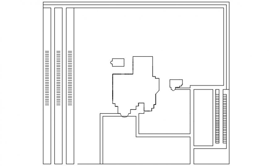 Autocad drawing of site plan of an hospital