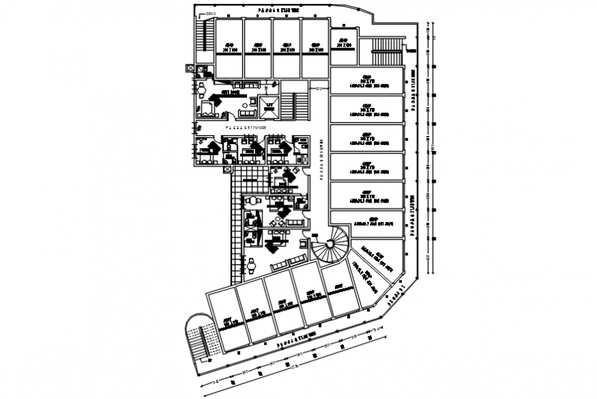 Autocad drawing of Thirur hotel second floor plan