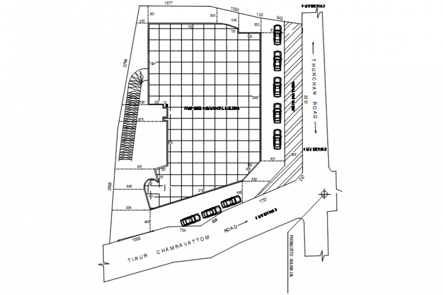 Autocad drawing of Thirur hotel site plan