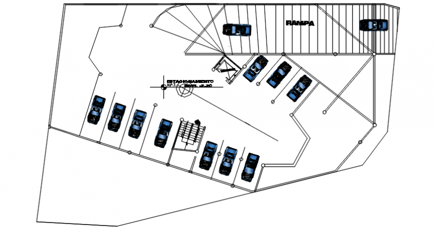 Autocad drawing of work centre parking floor plan