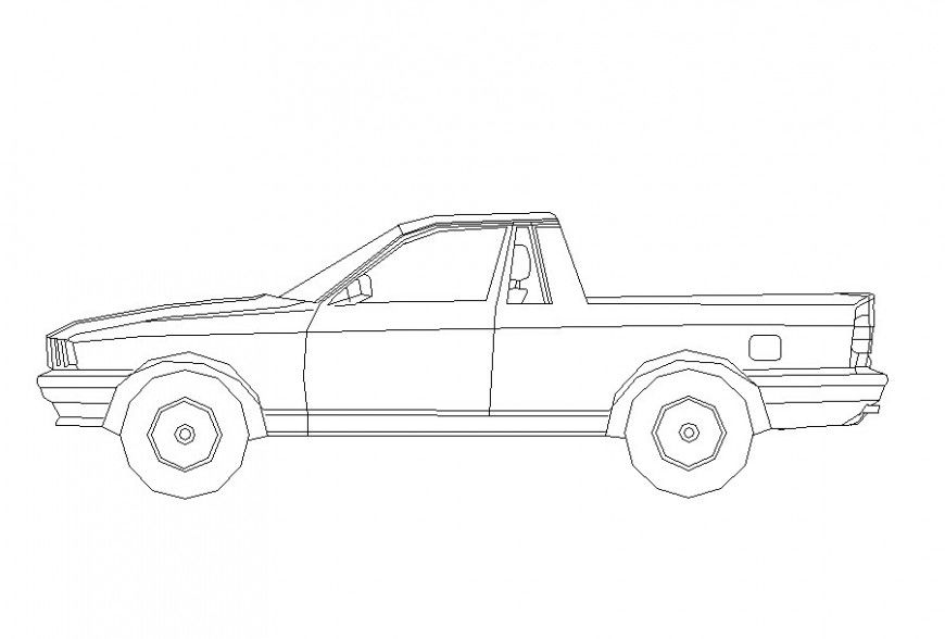 Autocad file of a 2d block of transport vehicle