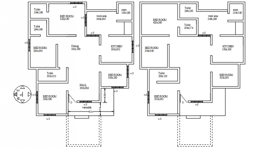 Autocad file of a residential building plan
