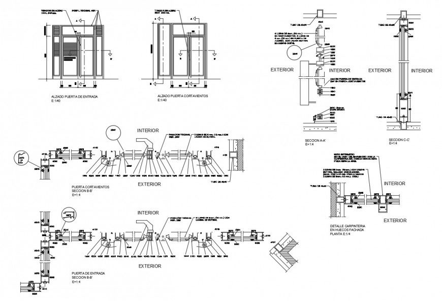 Autocad file of aluminum door details