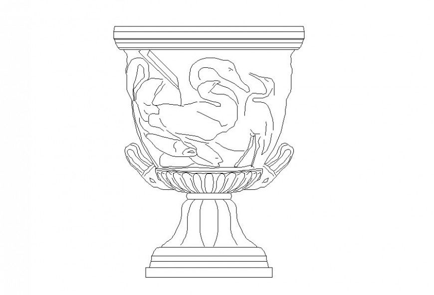 Autocad file of antique vase block