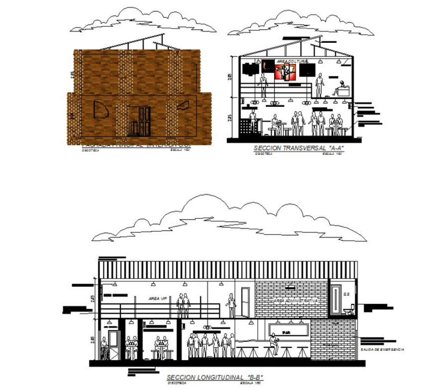AUTOCAD file of dance club 2d details