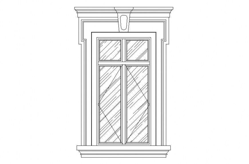 Autocad file of glass shutters window