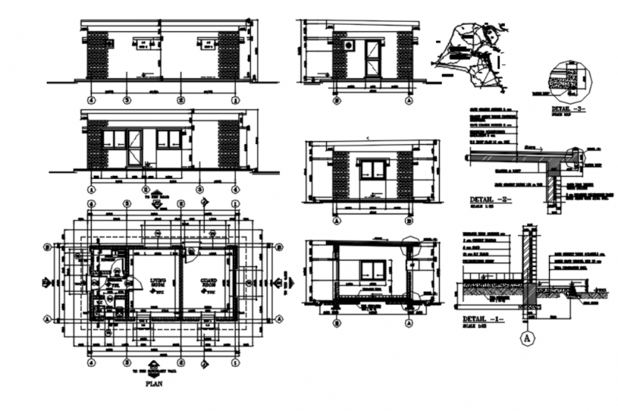 Autocad file of guard house detail