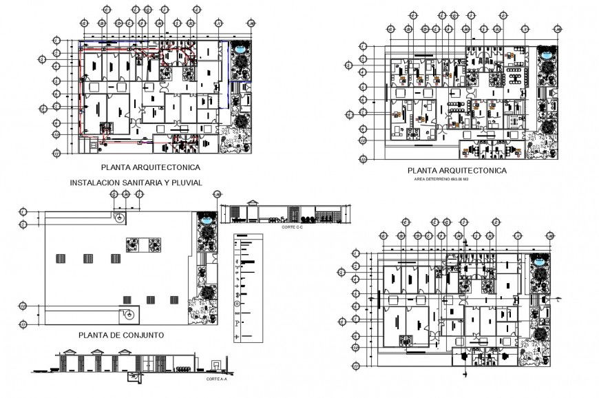 Autocad file of health center 2d details
