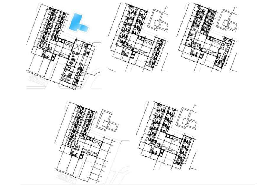 Autocad file of hotel building 2d details.