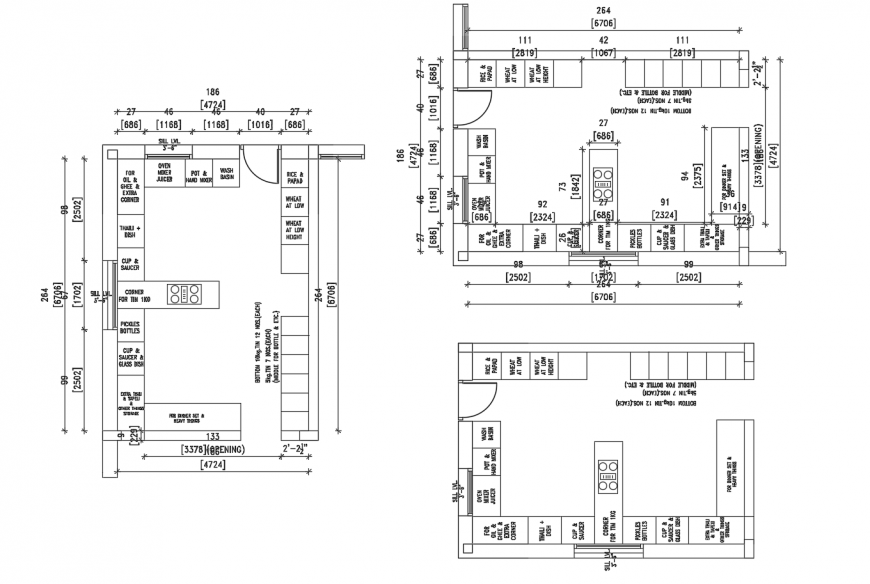 Autocad file of kitchen layout 2d design AutoCAD file