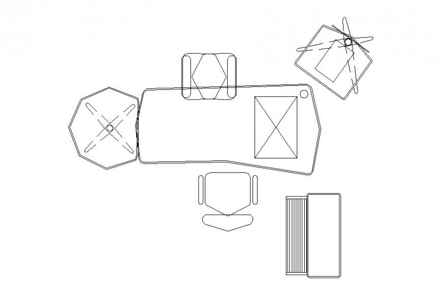 Autocad file of office furniture 2d model